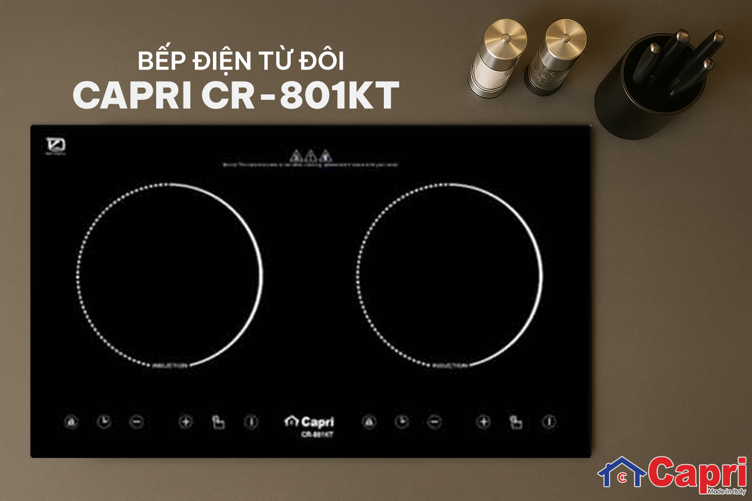 Bếp điện từ đôi Capri CR-801KT